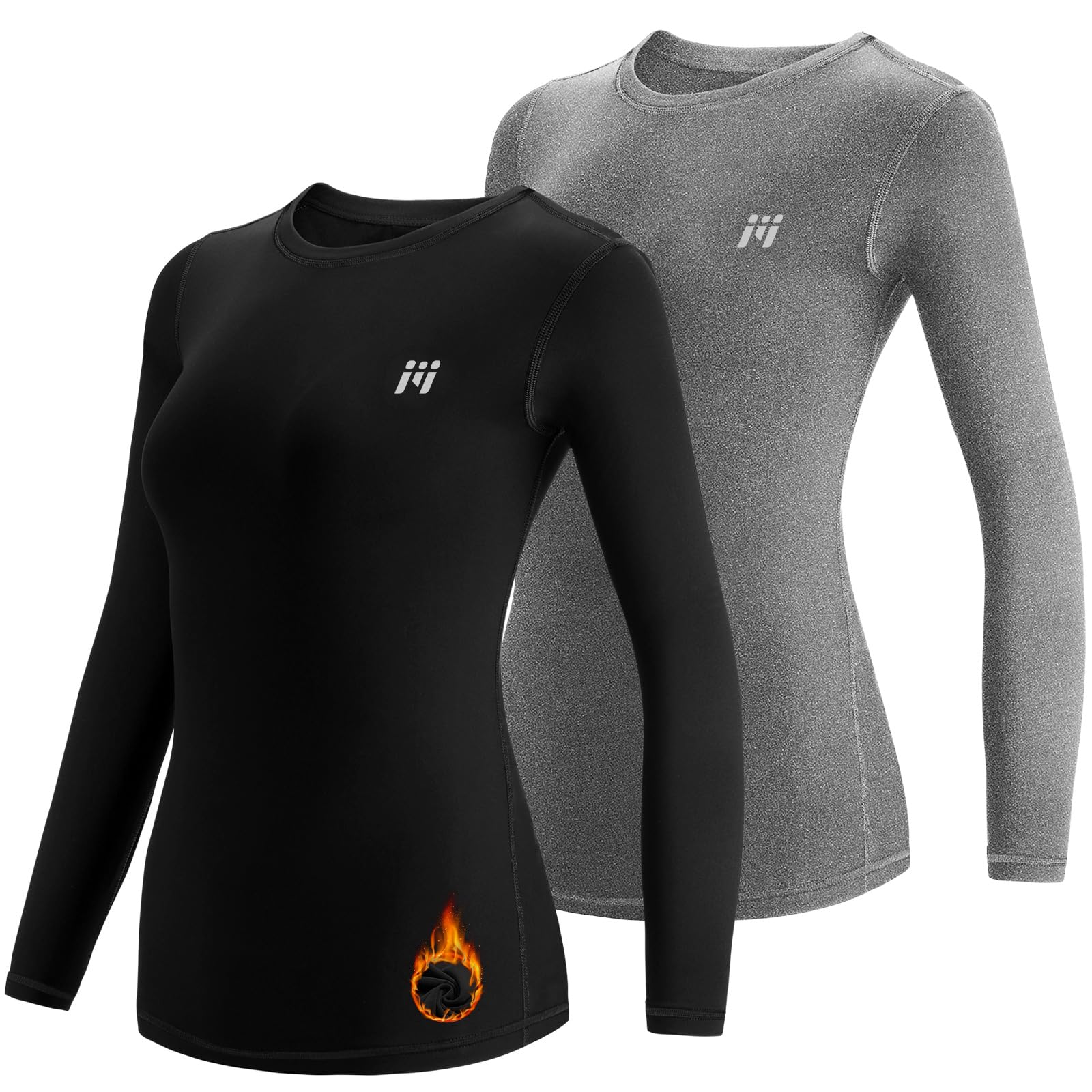 MEETWEE Women's Thermal T-Shirt Long Sleeve Compression Base Layer Thermal Under