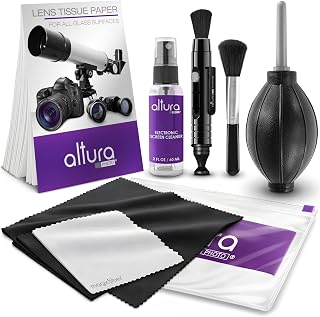 Altura Photo Camera Lens Cleaning Kit, Lens Cleaner for DSLR & Mirrorless | Keeps Gear Spotless & Scratch-Free, Includes Cleaner, Swabs, Pen, Blower, Brush, Cloth & Hard Case