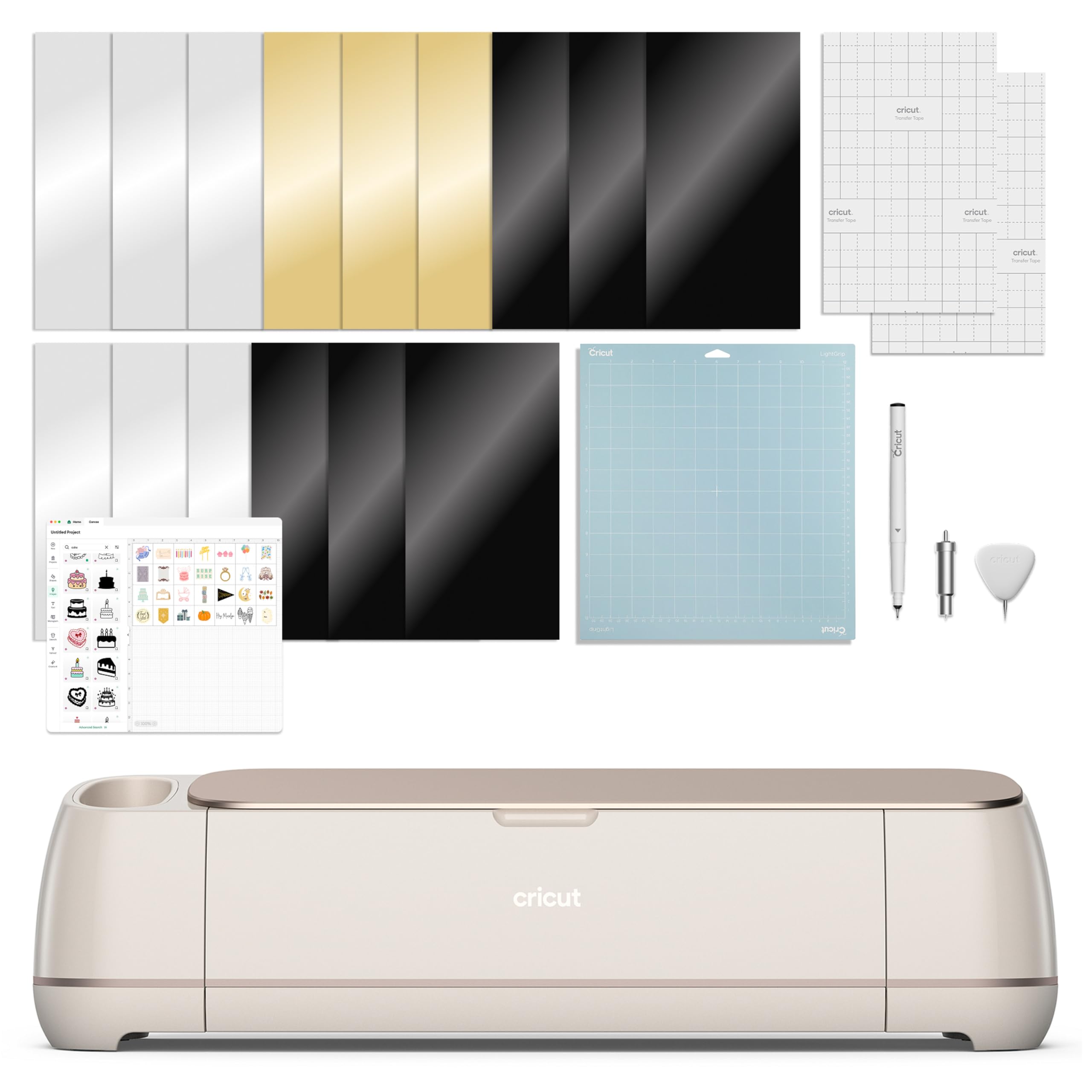 Cricut Maker 4 - Smart Cutting Machine (Seashell) | Digital Content Bundle | Inc