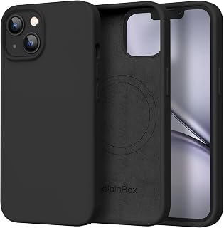 GolbinBox Magnetic for iPhone 13/14 Case, Silicone Cover, Black