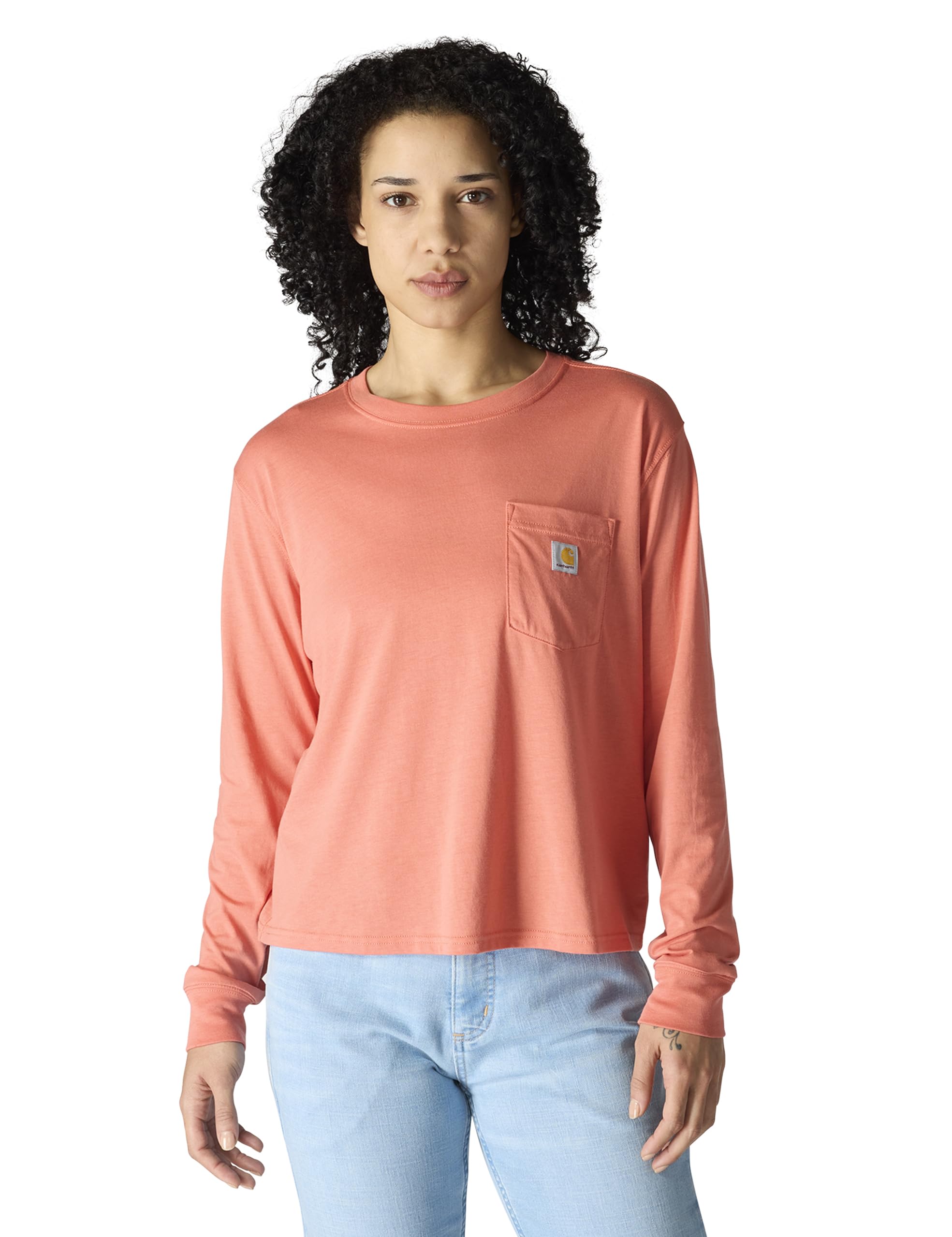 Carhartt Women's Lightweight T-Shirt with Long Sleeve Pocket Comfortable Fit Cla