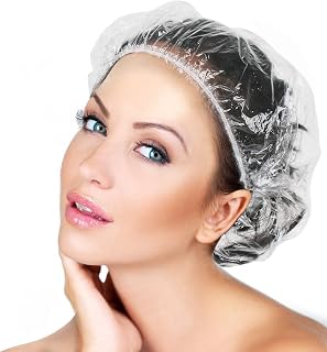 Disposable Shower Caps 100 Pcs - Multi-Purpose Thickening Elastic Bath Cap Plastic Waterproof Clear Shower Caps Bath Shower Hair Caps Women Spa,Home Use, Hotel and Hair Salon, Portable Travel(18.1")
