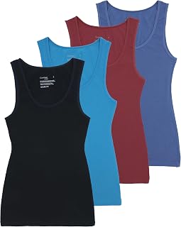 Comfneat Women's 4-Pack Slim Fit Tank Tops Comfortable Vests