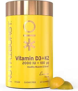 Nutriburst Vitamin D3+K2 • Bone & Immune Health • Vegan & Sugar Free Gummy
