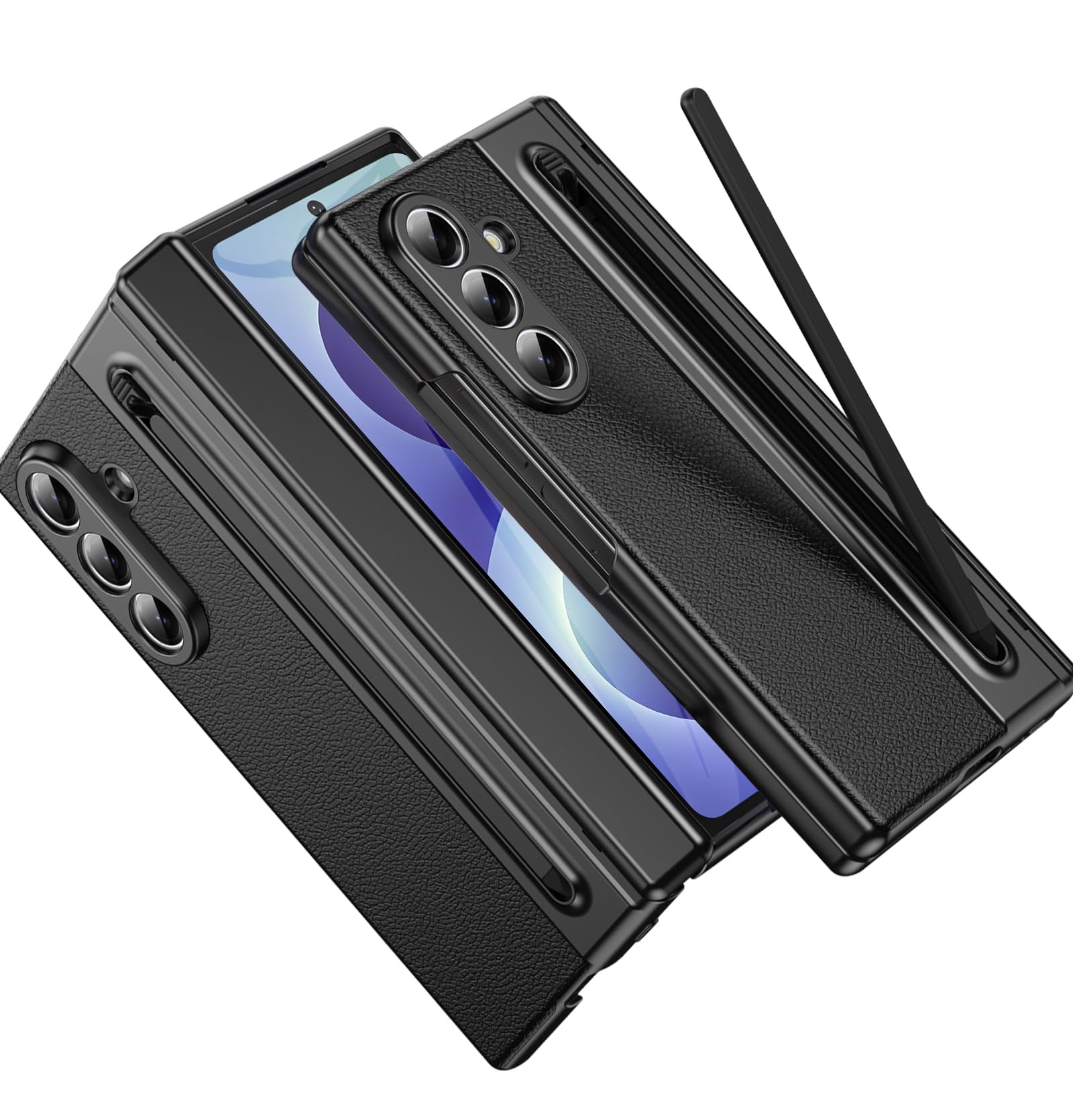 Handyhülle für Samsung Galaxy Z Fold 8 Ultra Hülle mit S Pen Stift, Schwarz