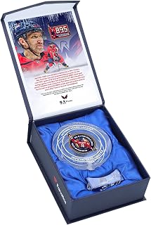 Alex Ovechkin Washington Capitals 895th Goal Crystal Puck - Filled with Game-Used Ice from a Washington Capitals Game During the 895th Goal Season - NHL Unsigned Game Used Pucks