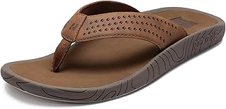 RockDove Mens Tide Beach Flip Flops with Padded Arch Support for Casual Outdoor Wear