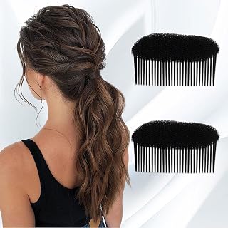 2 Pcs Side Hair Combs Volumizing Hair Comb for Versatile Hair Types Includes Shapes for Different Hairstyles (Updated Style, 7 x 5 x 1.5 cm)