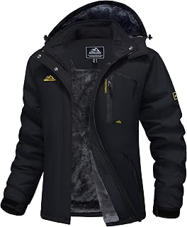 MAGCOMSEN Water Resistant Jackets for Women Winter Warm Coats Outdoor Hiking Camping Jackets with Zipper Pockets