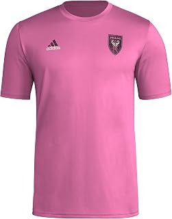 adidas Long Sleeve Pre-Game Men's Knitted T-Shirt, True Pink/Club Inter of Futbol Miami, S