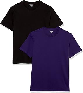 Amazon Essentials Men's Short-Sleeved, Round Neck Slim Fit T-Shirt, Pack of 2