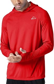 Willit Men's UPF 50+ Long Sleeve Sun Protection Hooded Sun Shirt Sun Protection UV Sun Protection Lightweight Athletic Running