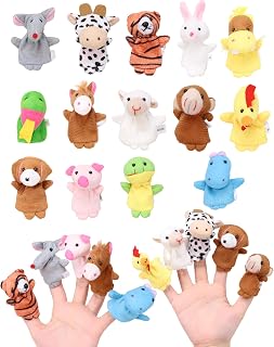 Gozina 14Pcs Finger Puppets for Toddlers and Babies, Hand Puppet Toys, Kids Party Bag Fillers, Nursery Rhyme Gift
