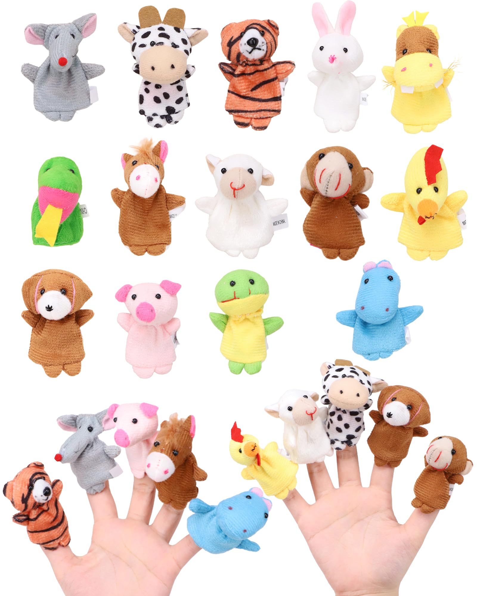 Gozina 14Pcs Finger Puppets for Toddlers and Babies, Hand Puppet Toys, Kids Part