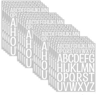 20 Sheet Letter Stickers 2+1Inch Alphabet Stickers Vinyl Stick White Self Adhesive Waterproof for Bulletin Board Letters Kit Mailbox Numbers Labels DIY Crafts Art Making(White)