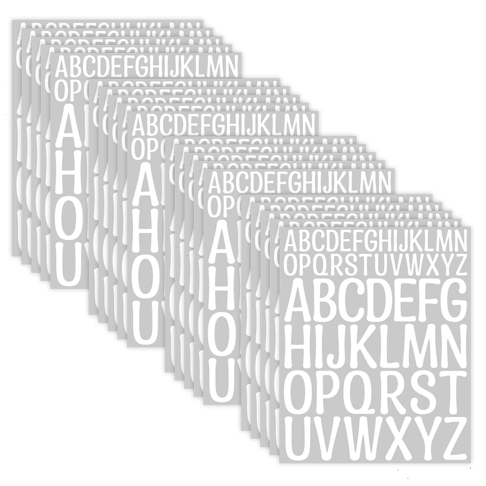 20 Sheet Letter Stickers 2+1Inch Alphabet Stickers Vinyl Stick White Self Adhesi