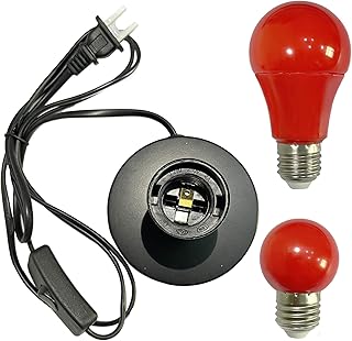 YCCLDIPL Darkroom Safelights Portable Red Lamp, E27 LED Screw Mouth Wall Light 360 Degree Desk Light with Switch and 180cm Power Cord