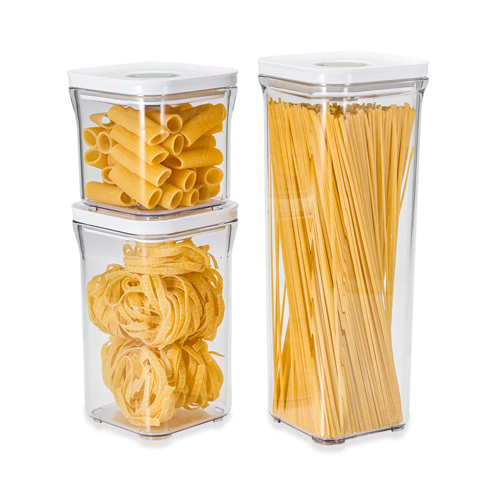 VAKUEN Premium Airtight Food Storage Containers, Square-S 3PC-SET, Smart One-Cli
