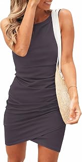 BTFBM Ruched Bodycon Summer Dresses for Women 2026 Business Casual Outfits