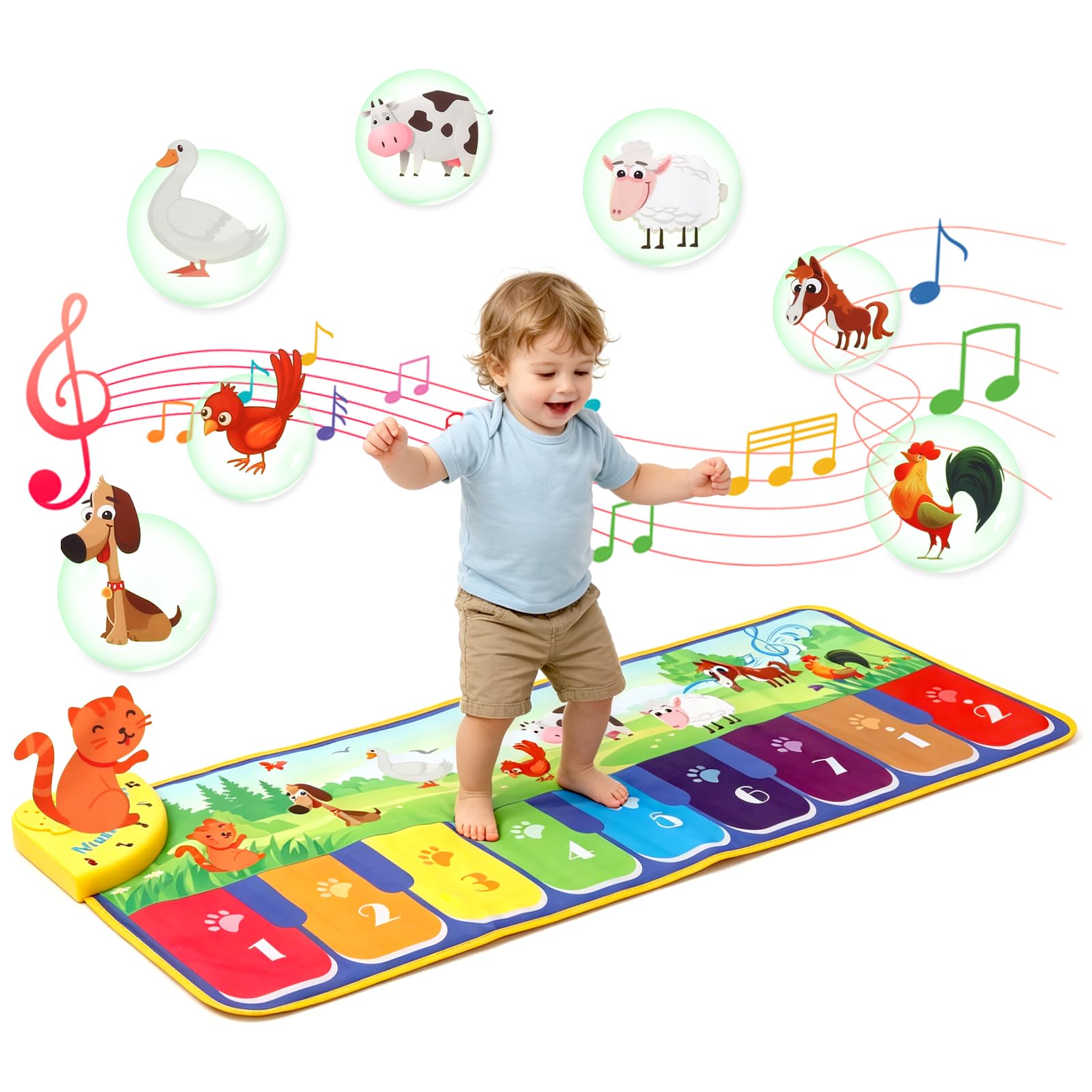 Kids Non-slip Piano Mat, Musical Keyboard Playmat, Music Dance Mat Multifunction