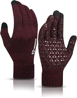 TRENDOUX Winter Gloves for Men and Women – Touch Screen Gloves – Computer Smartphone Table Work Winter Flexible Thermal – Warm Soft Sports Bike Running Non-Slip Cycling