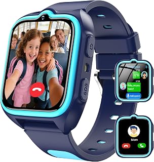 Blackview 4G Kids Smart Watch, GPS+LBS+Wi-Fi Tracker, SOS Video Voice Chat Phone Watch, Pedometer & Sleep, School Mode, Puzzle Games, LED Torch, IP68 Waterproof, Best Gifts for Boys Girls Teens 4-12