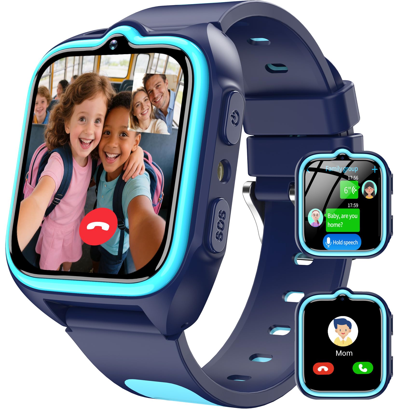 Blackview 4G Kids Smart Watch, GPS+LBS+Wi-Fi Tracker, SOS Video Voice Chat Phone