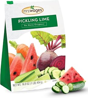 Mrs. Wages Pickling Lime, Crispy Flavorful Pickles, 1 lb Resealable Bag | Traditional pickling lime for extra crisp, flavorful homemade pickles—ideal for classic recipes and firm, crunchy results