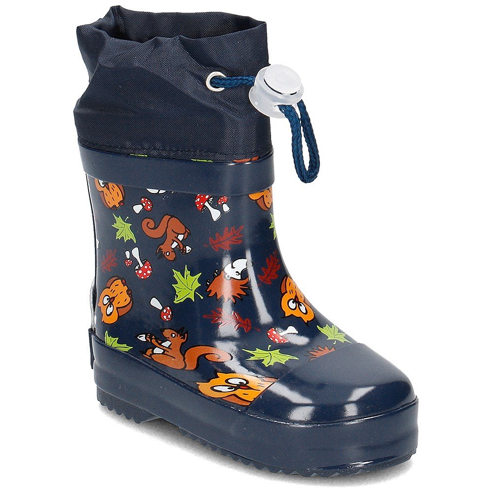 Playshoes Short Rubber Boots Forest Animals Lined Natural Rubber Boots, Unisex –