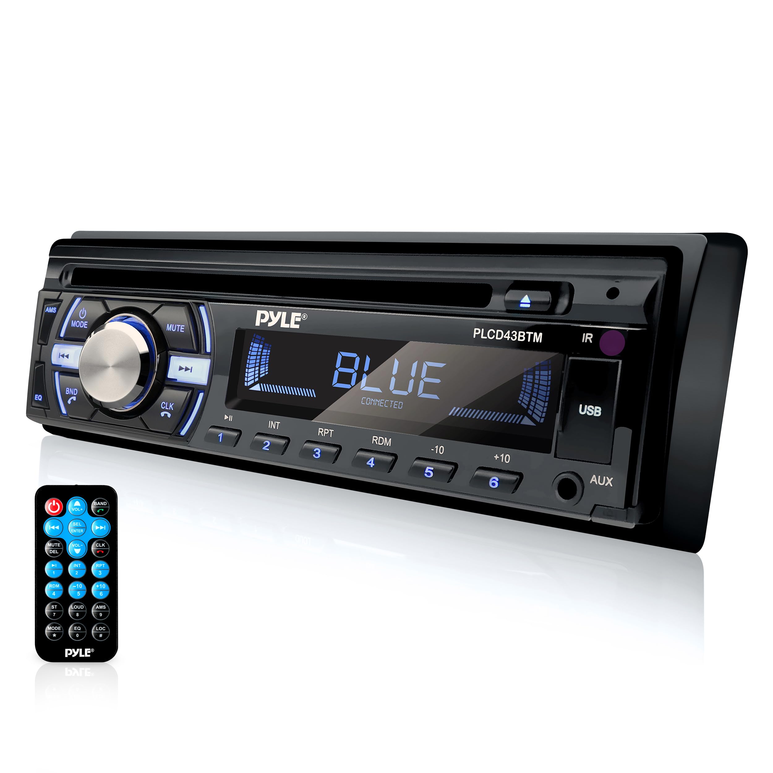 Pyle Boat Bluetooth Marine Stereo Receiver - Marine Head Unit Din Single Stereo 