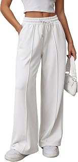 ATHMILE Womens Wide Leg Sweatpants High Waisted Baggy Teen Girl Pants