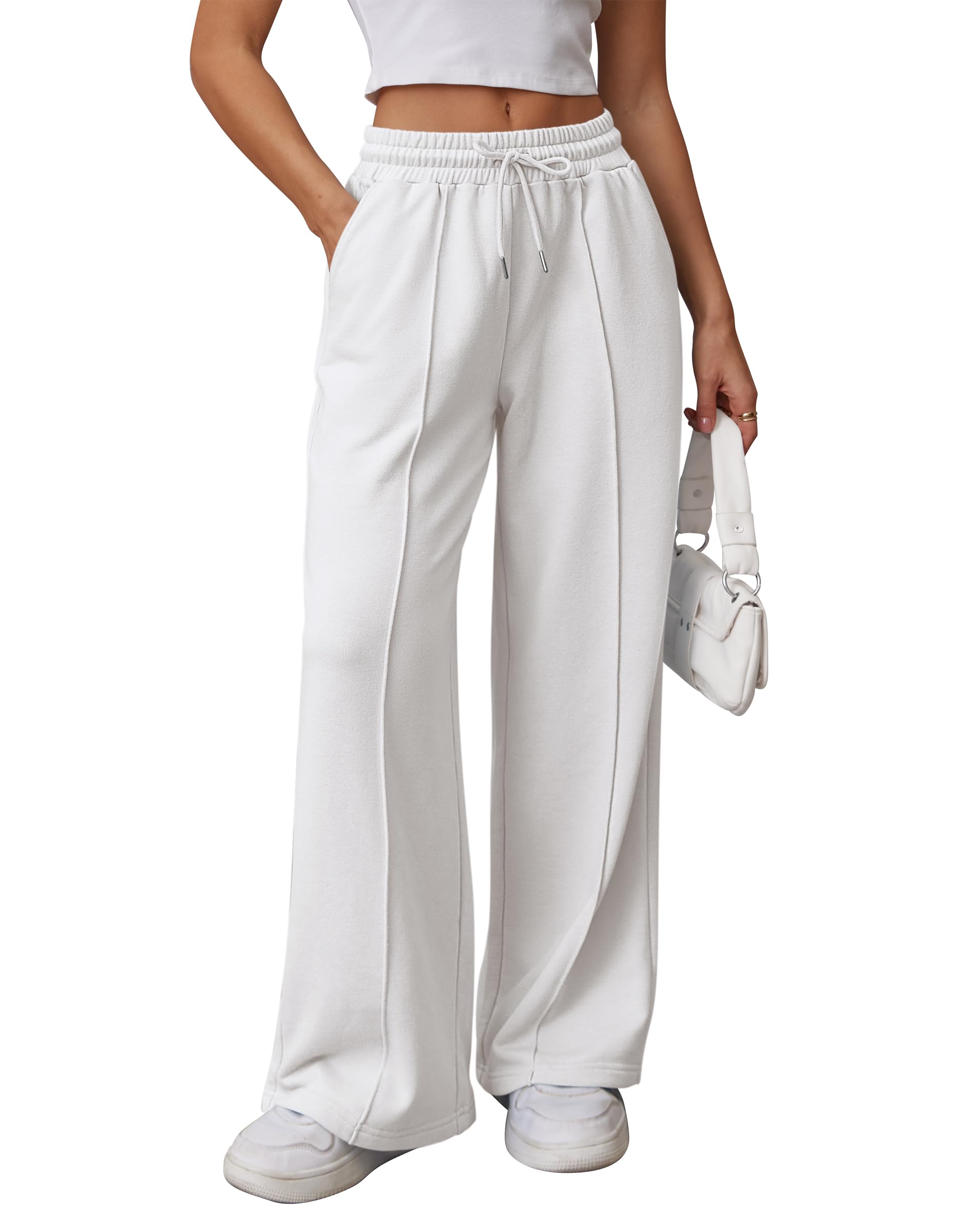 ATHMILE Womens Wide Leg Sweatpants High Waisted Baggy Teen Girl Pants