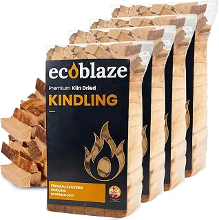 Ecoblaze Kiln Dried Kindling Wood 10kg - Easy to Light, Smokeless Fire Starter for Stoves, Fire Pits, BBQs, Chimineas, Wood Burners & Indoor or Outdoor Fires (4x2.5kg packs)