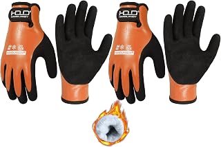 AIGEVTURE Waterproof Winter Work Gloves Men,Cold Weather Insulated Work Gloves Thermal Liner Superior Grip Latex Coating Warm for Outdoor Small
