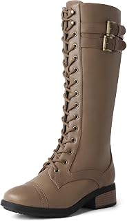 DREAM PAIRS Women's Lace Up Knee High Boots