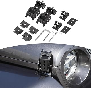 RT-TCZ for Wrangler Hood Latch Lock Catch, Aluminum Hood Latches for Jeep Wrangler 2007-2017 JK JKU 2018+ JL JLU 2020+ Gladiator JT Black Exterior Accessories 2pcs