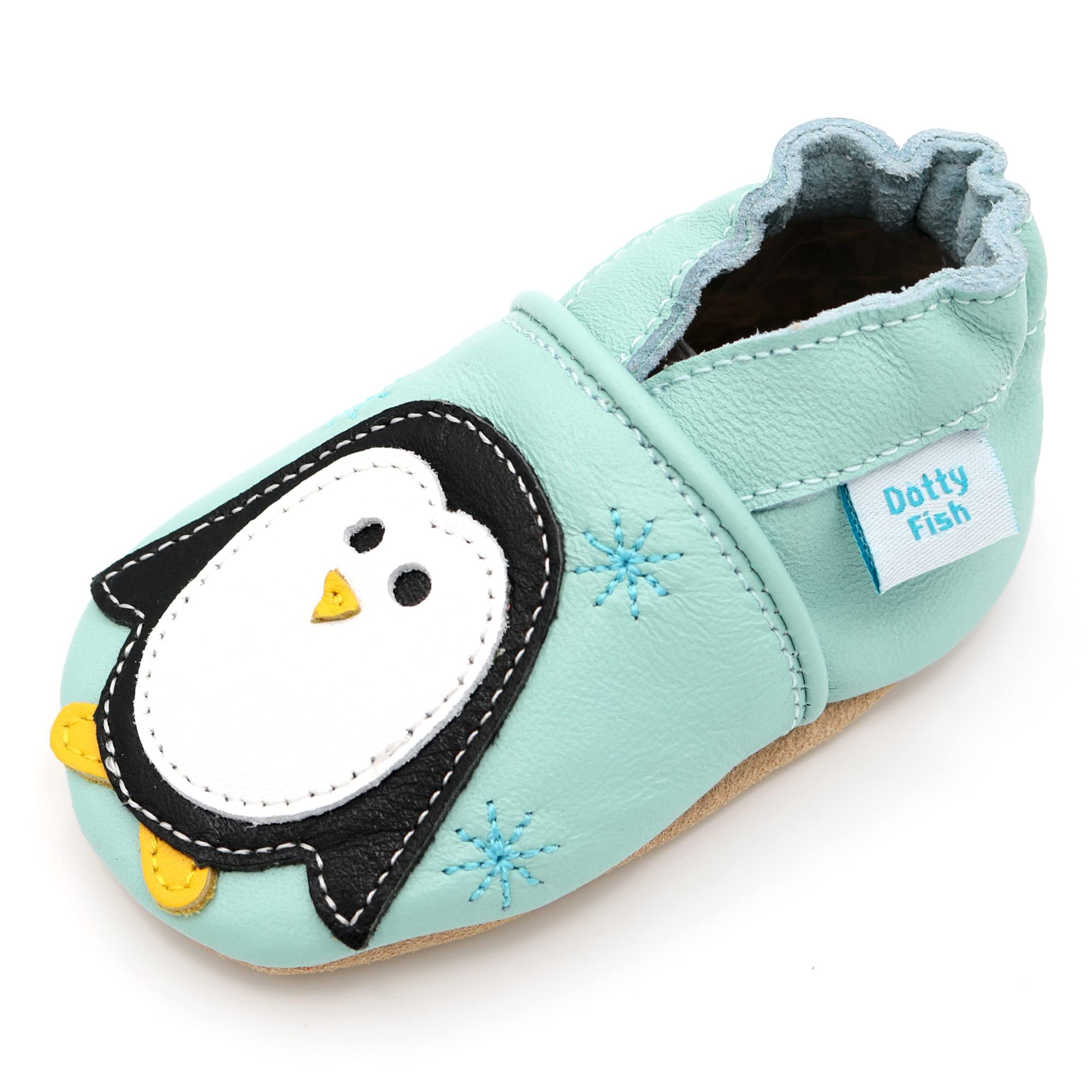 Dotty Fish Unisex Soft Leather Shoes, Unisex Baby First Walker Shoe