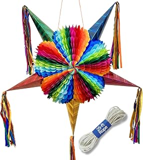 Mexican Piñata – 32-Inch Large Pinata for Birthday Party, Christmas Pinata | Piñatas para Cumpleaños – Extra Large Pinata Handmade in Mexico, Holds 4 Lbs, Rainbow Fiesta Decor for Adults & Parties