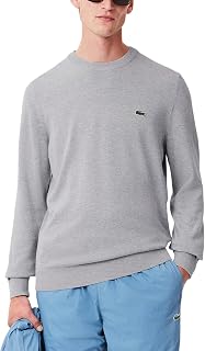 Lacoste Men's Monochrome Crew Neck Cotton Sweater Pullover (Pack of 1)