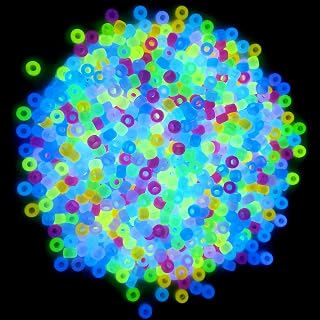 Looconi 1000 Pcs Pony Beads Multi Color Glow in The Dark Big Hole for Jewelry Making