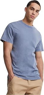 Build Your Brand By190-acid Washed Round Neck Tee Men's T-Shirt