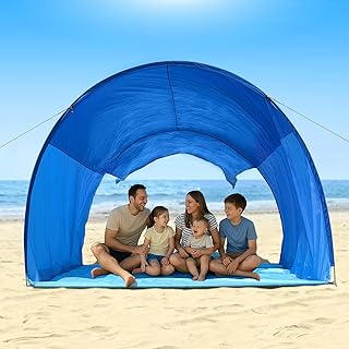 Beach Shade, The Classic Wind-Supported Beach Canopy with UPF 50+ Protection, 7.5ft Tall, Portable & Easy Setup Beach Sun Shelter for 3-6 People