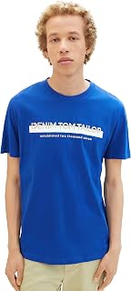 TOM TAILOR Denim Slim fit cotton T-shirt with Logo Print for Men