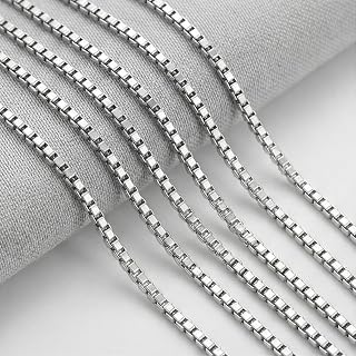 925 Sterling Silver Necklace for Women Hypoallergenic Tarnish Resistant Simple Chain 16"-30"