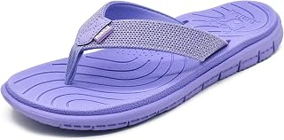 KuaiLu Casual Flip Flops for Women Lightweight Cushion Summer Beach Sandals