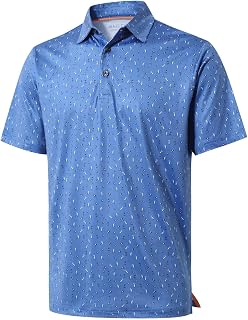 MAELREG Golf Shirts for Men Short Sleeve Print Collared Mens Polo Shirt