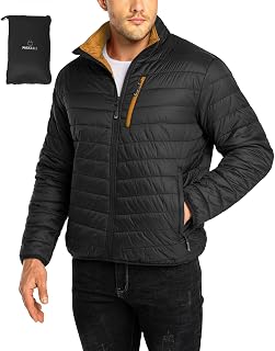 33,000ft Men's Lightweight Packable Packable Down Jacket, Waterproof, Warm Quilted Jacket, Suitable for Casual Outdoor Hiking