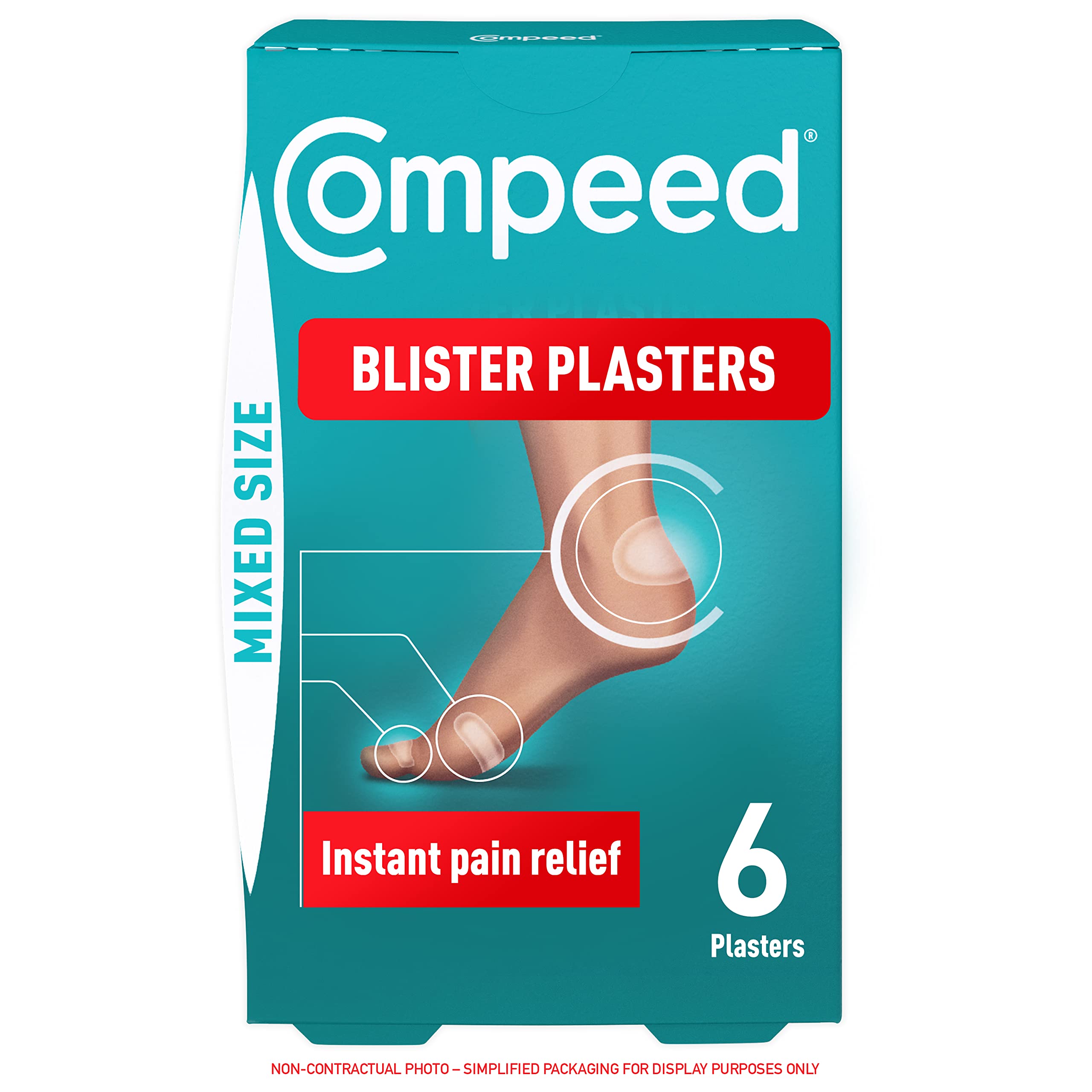 Compeed Mixed Size Blister Plasters, Hydrocolloid, Pack of 6 | Mixed sizes for b