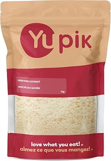 Yupik Sweetened Coconut, Shredded, 1 kg, Gluten-Free, Kosher, Vegan, Coarse Coconut Flakes, Oil-Free, Source of Fiber, Sweet Snacks, Ideal for Baking & Topping