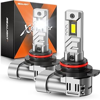 SEALIGHT 9012 Bulbs, 50,000LM 8X Brightness 9012 Light Bulbs, 6500K Cool White Bulbs with 15000RPM Fan, Plug and Play, IP68 Waterproof, Pack of 2